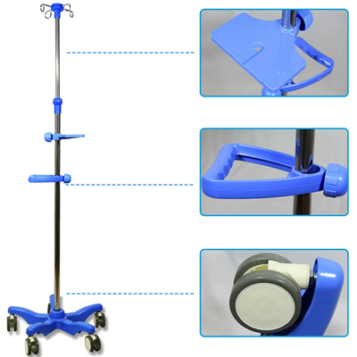 Suporte de infusão de piso em aço inoxidável